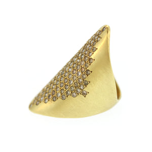 Scattered Diamond Shield Ring