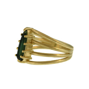 A Green Tourmaline Vertebrate Ring