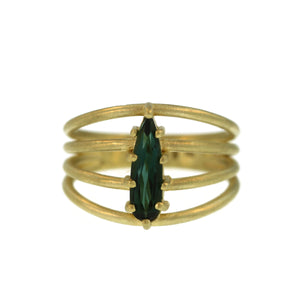 A Green Tourmaline Vertebrate Ring