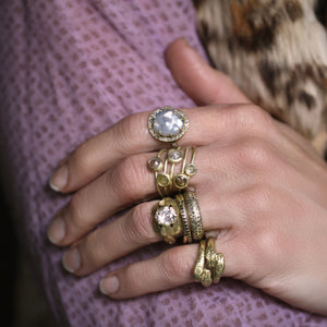 A Five Part Rustic Diamond Ring