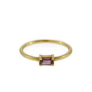 The Dusty Pink Sapphire Baguette Stacking Ring