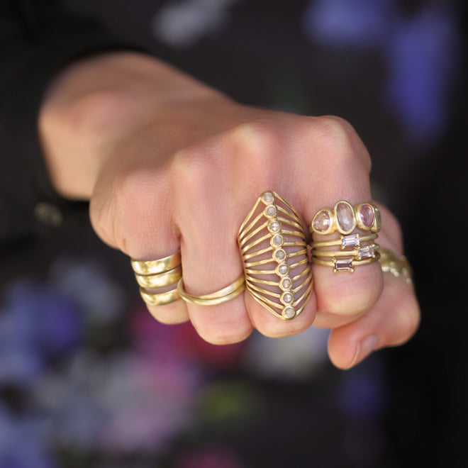 An Entwined Asymmetrical Yellow Gold Ring
