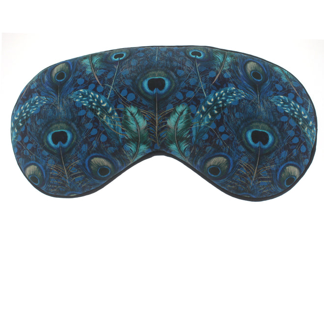 Hypnos Sleep Mask in Blue Peacock Liberty Print