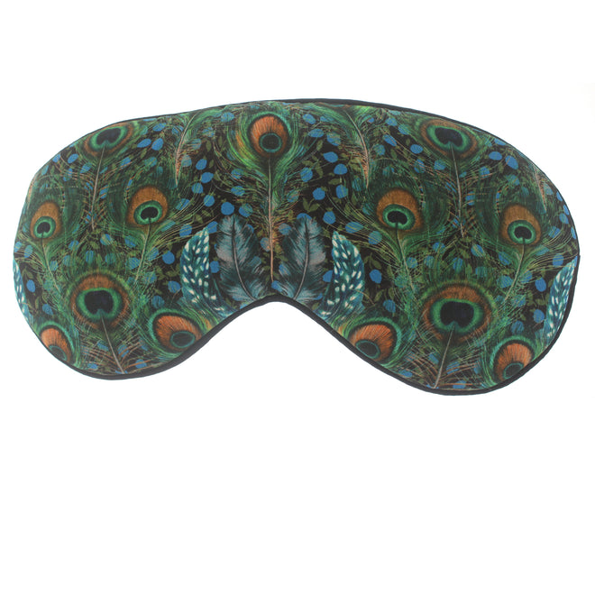 Hypnos Sleep Mask in Emerald Peacock Liberty Print