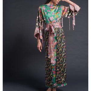 The Sybil Hostess Dress in Liberty Print Silk Charmeuse
