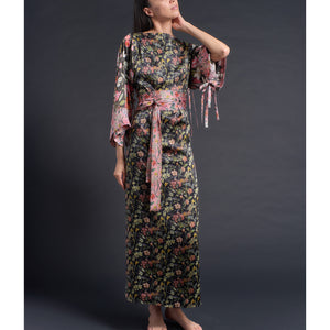 The Sybil Hostess Dress in Liberty Print Silk Charmeuse