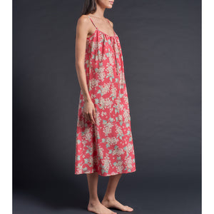 Thea Slip dress in Red Archive Lilac Liberty Print Cotton Tana Lawn