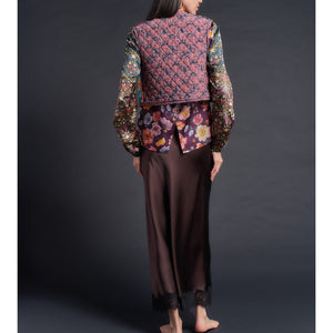 Maryam Quilted Vest Silk Liberty Print Crepe de Chine