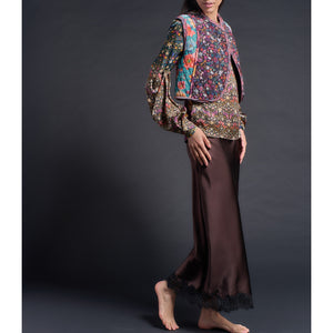 Maryam Quilted Vest Silk Liberty Print Crepe de Chine