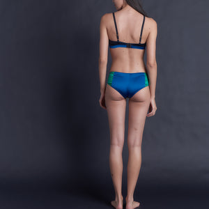 Adele Soft Bralette in Emerald & Tanzanite Stretch Silk Charmeuse