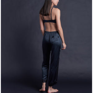 Serena Pajama Pant in Sapphire Silk Charmeuse