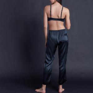 Serena Pajama Pant in Sapphire Silk Charmeuse