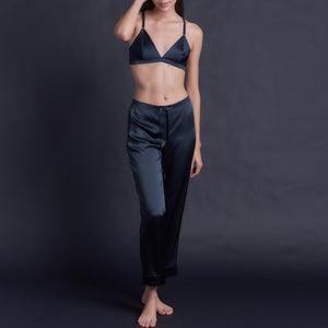 Serena Pajama Pant in Sapphire Silk Charmeuse