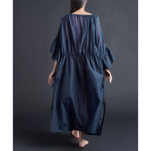 Alba Caftan in Sapphire Silk Cotton Voile