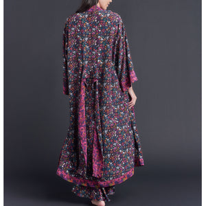 Asteria Kimono Robe in Floral Edit Liberty of London Print Silk Crepe De Chine