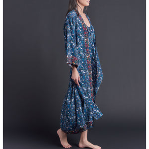 Thea Paneled Slip Dress in Floral Edit Liberty Print Silk Satin