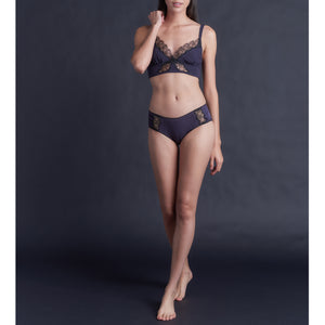 Hera Brief in Aubergine Stretch Silk Charmeuse