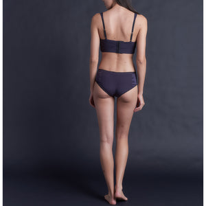 Hera Brief in Aubergine Stretch Silk Charmeuse