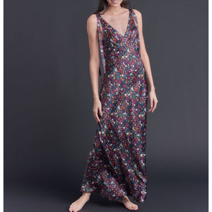 Ava Floral Liberty Print Silk Charmeuse Slip Dress