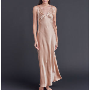 Ava Silk Charmeuse Slip Dress in Blush