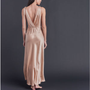 Ava Silk Charmeuse Slip Dress in Blush