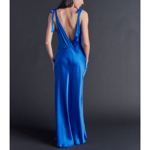 Ava Silk Charmeuse Slip Dress in Tanzanite