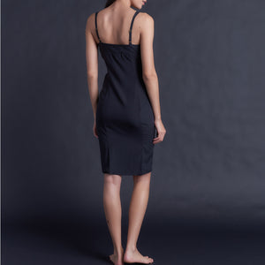 Laetitia Slip in Black Stretch Silk Charmeuse