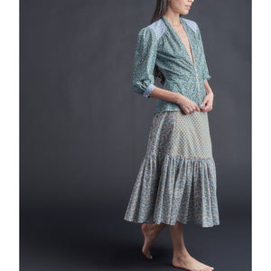 Brigitte Ruffle Skirt in Strawberry Tree Liberty Print Cotton