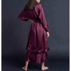 Claudette Robe in Garnet Silk Charmeuse