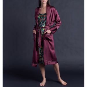 Claudette Robe in Garnet Silk Charmeuse