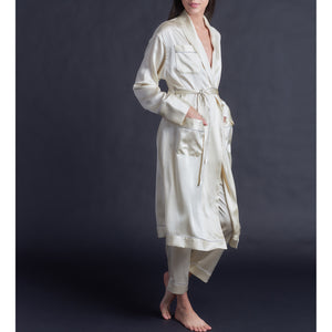 Claudette Robe in Pearl Silk Charmeuse