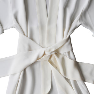 Asteria Kimono Robe in Pearl Silk Crepe