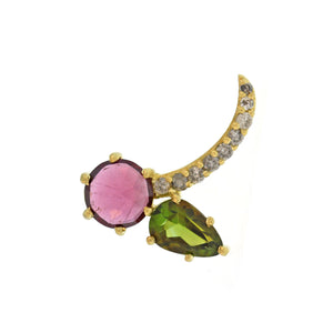 The Tourmaline + Diamond Cherry Bomb Single Stud