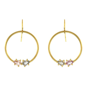 The Double Pastel Sapphire Hoops