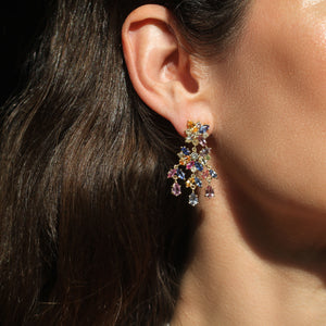 A Sapphire + Diamond Cluster Earring
