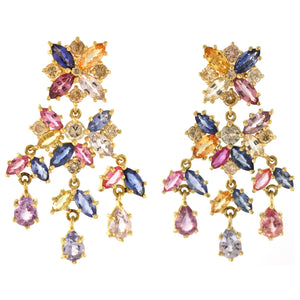 A Sapphire + Diamond Cluster Earring