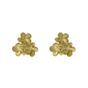 The Triple Mini Plumeria Flower Studs