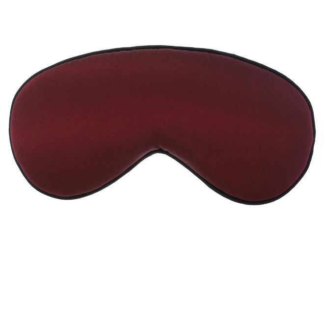 Hypnos Sleep Mask in Garnet Silk Charmeuse with Aubergine Trim