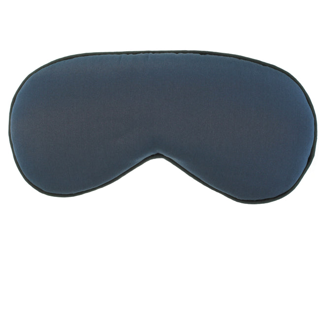 Hypnos Sleep Mask in Peacock Silk Charmeuse with Sapphire Trim