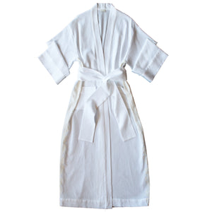 Asteria Kimono Robe in Swiss Cotton Fantasie Pique with Lace