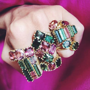 Tourmaline Stacked Baguette Ring