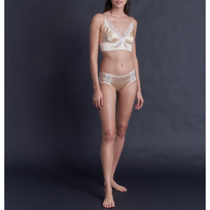 Hera Brief in Rose Gold Stretch Silk Charmeuse