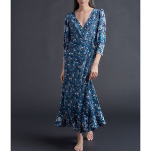 Hestia Wrap Dress in Liberty Print Silk Crepe de Chine