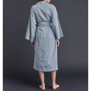 Hydros Unisex Cotton Spa Robe - Blue + Green Check