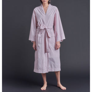 Hydros Unisex Cotton Spa Robe - Red Micro-Check