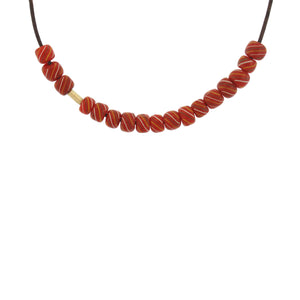 An Orange Swirl Glass Bead Necklace