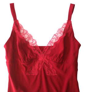 Laetitia Slip in Red Stretch Silk Charmeuse