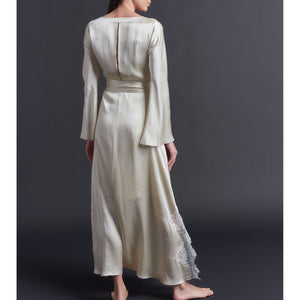 Iris Wrap Robe in Topaz Silk Charmeuse