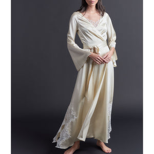 Iris Wrap Robe in Topaz Silk Charmeuse