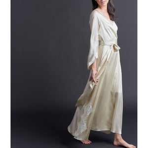 Iris Wrap Robe in Topaz Silk Charmeuse